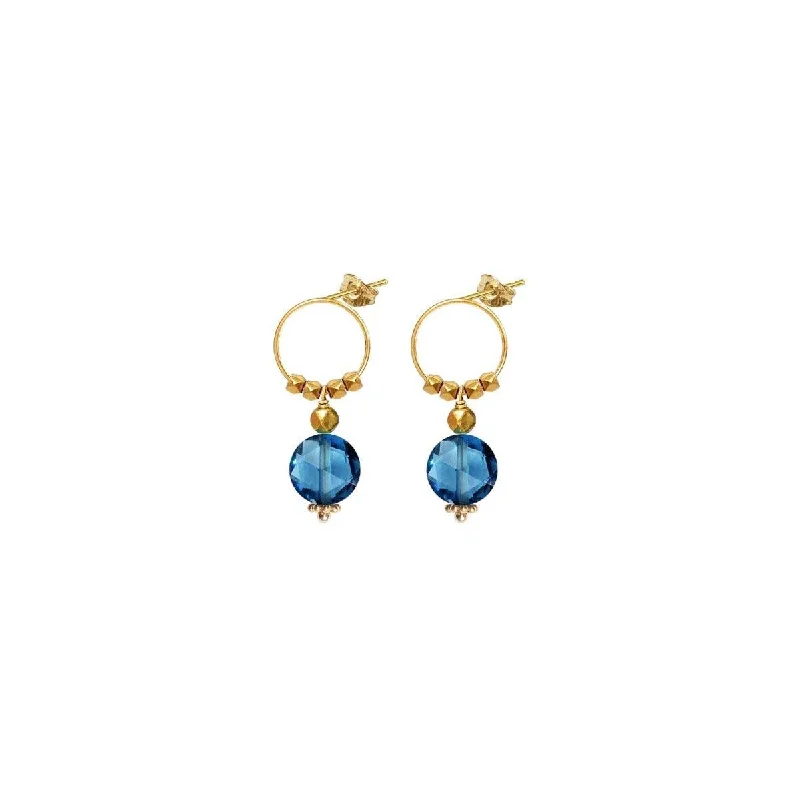 luxury diamond earrings for women -Pop Satellite Earrings Blue Topaz - 18k Gold