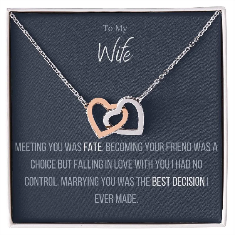 customized necklaces for women -Interlocking Love™ Necklace To My Wife