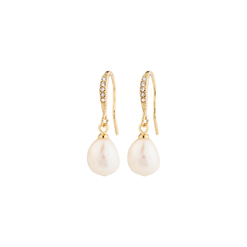 elegant earrings for women -JASMIN pearl earrings gold-plated