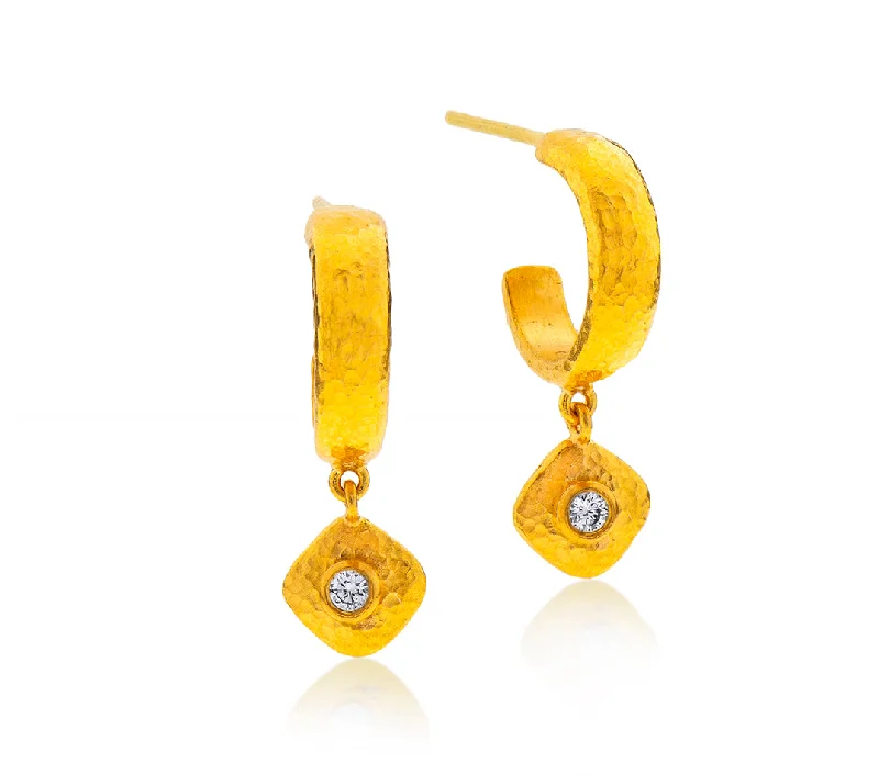 classic hoop earrings for women -Nava Zahavi Gold Gypsy Diamond Earrings