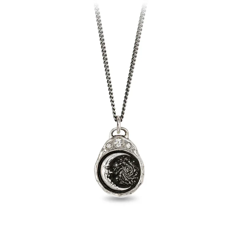 diamond pendant necklaces for women -Trust the Universe Diamond Crown Talisman