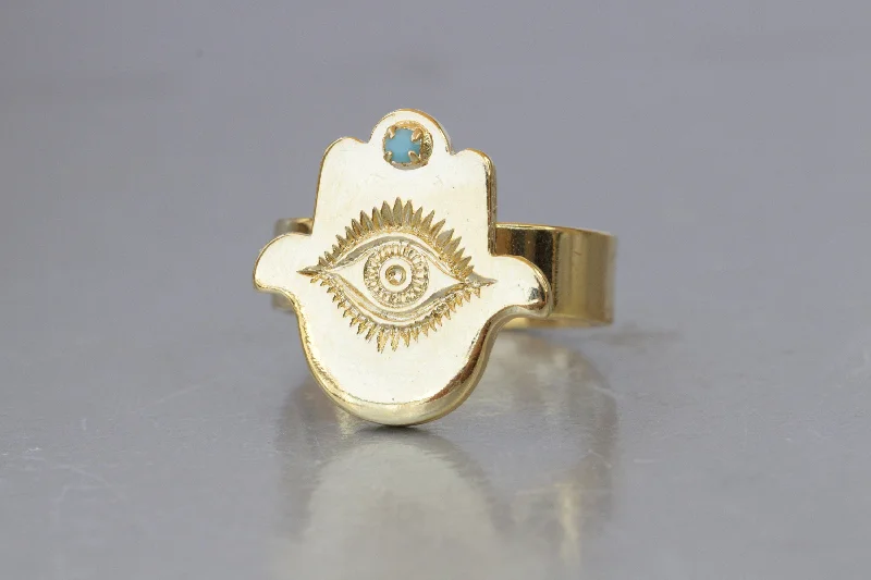 promise rings for couples -HAMSA RING