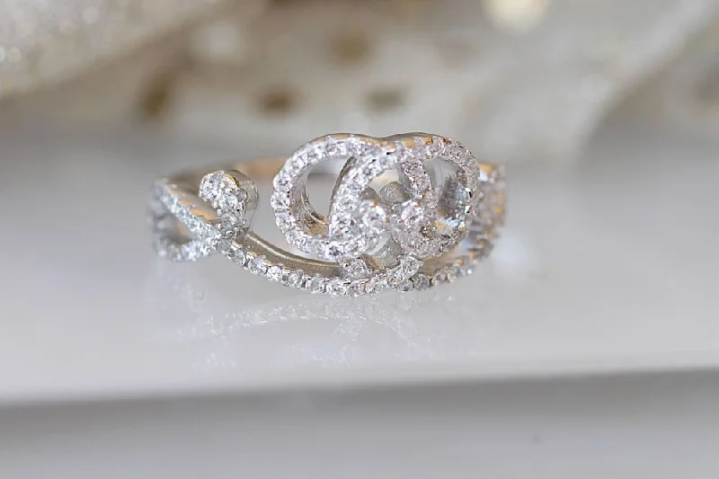 promise rings for couples -SILVER CZ RING