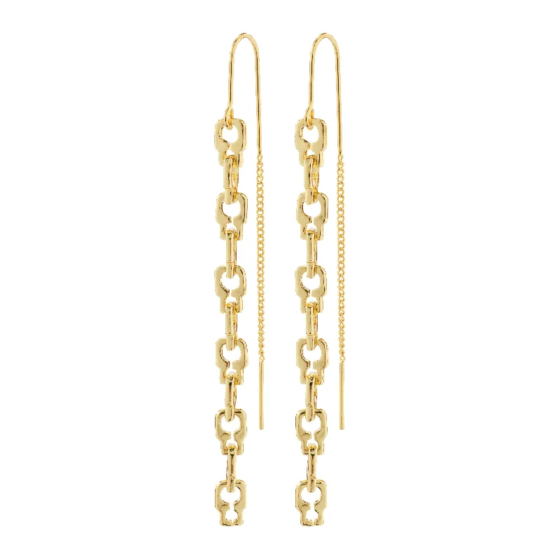 gemstone drop earrings for women -LIVE chain earrings gold-plated