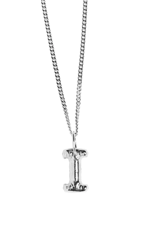 customized necklaces for women -Letter I Silver Necklace