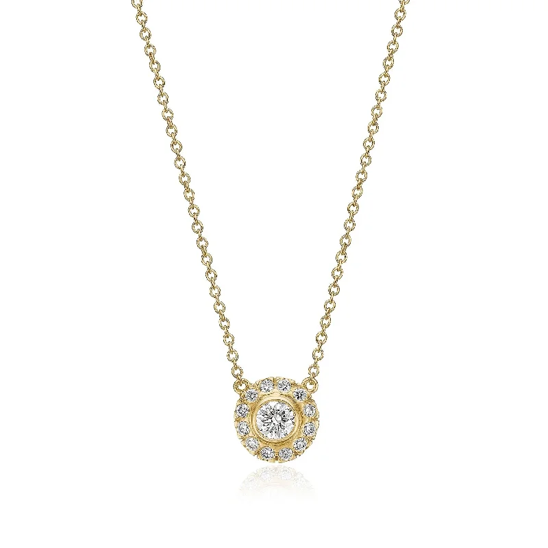 moonstone necklaces for women -Harmony Medium 18K Gold Necklace w. Diamonds