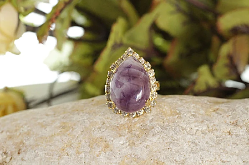 cushion-cut diamond rings for women -Amethyst Ring