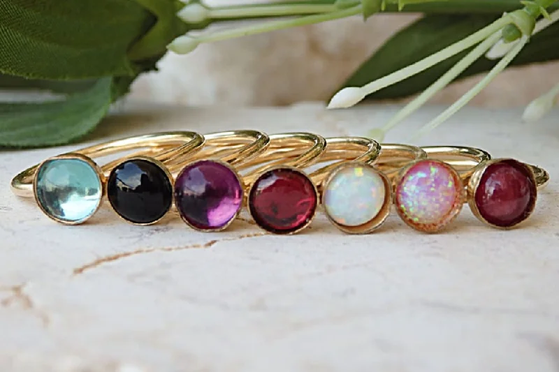 eternity rings for women -Stackable birthstone ring