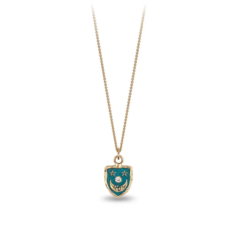 birthstone necklaces for women -Reflective 14K Gold Appreciation Diamond Set Talisman - True Colors