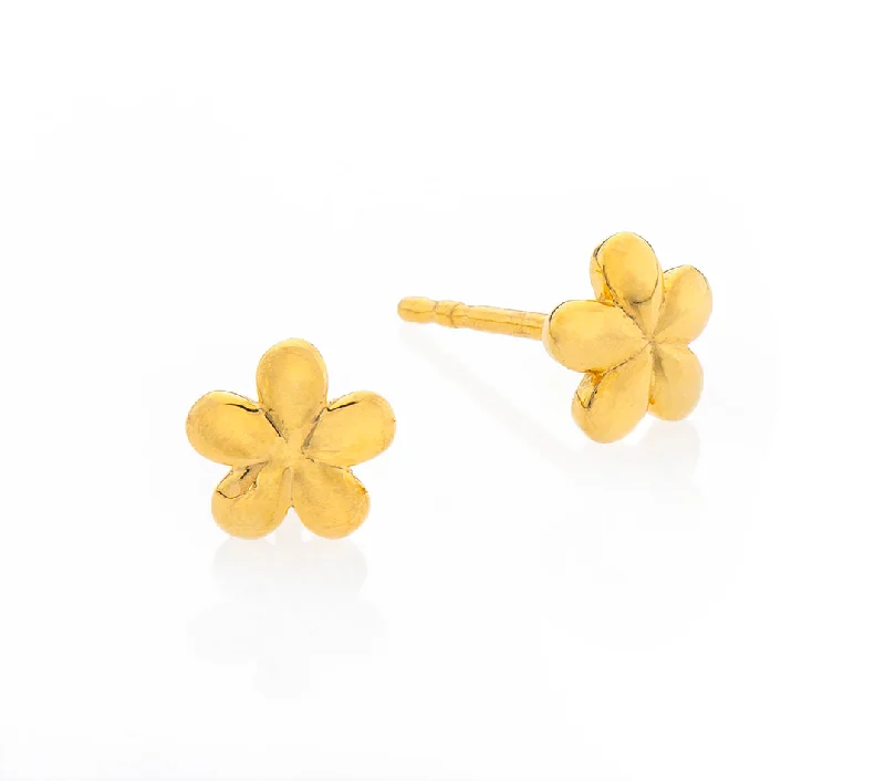 gold diamond earrings for women -Nava Zahavi Flower Stud 18K Yellow Gold Earrings