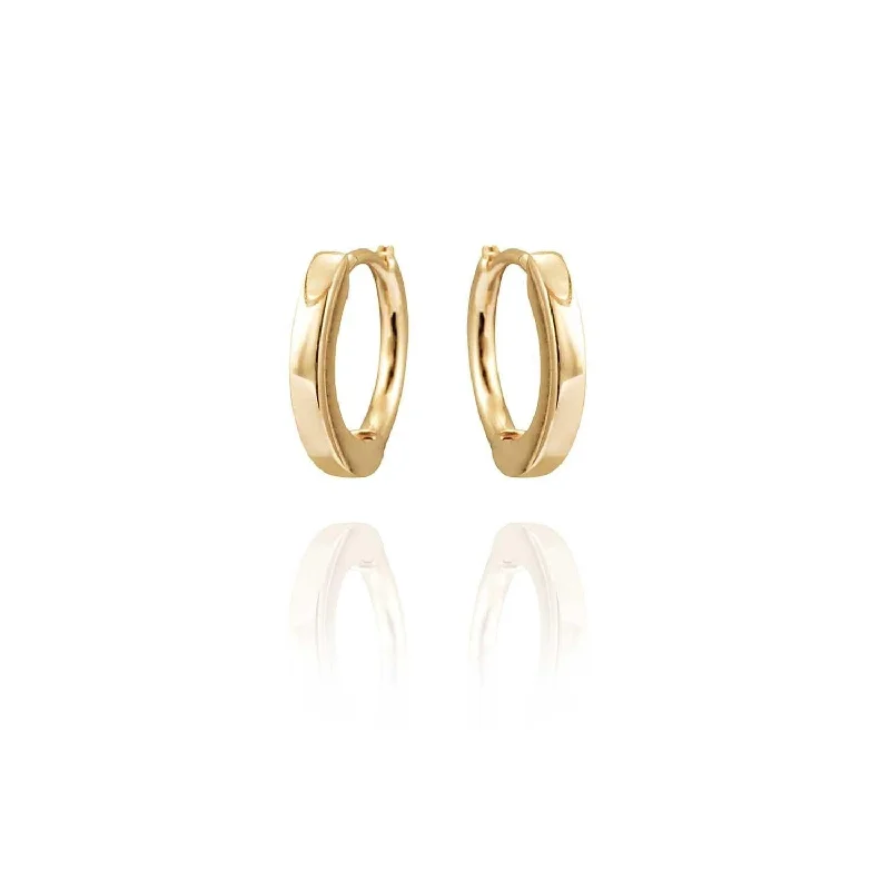 stud earrings for women -Mini Creoles Pair Mini Plain Creoles - 18k gold