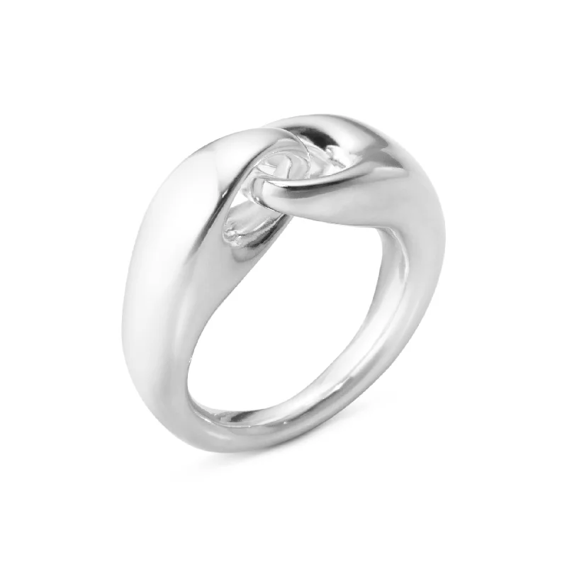 classic wedding rings for women -Silver Reflect Large Link Ring