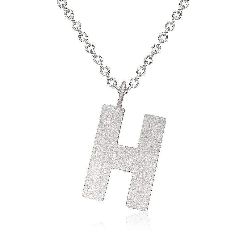 personalized pendant necklaces -Letter H Silver Necklace