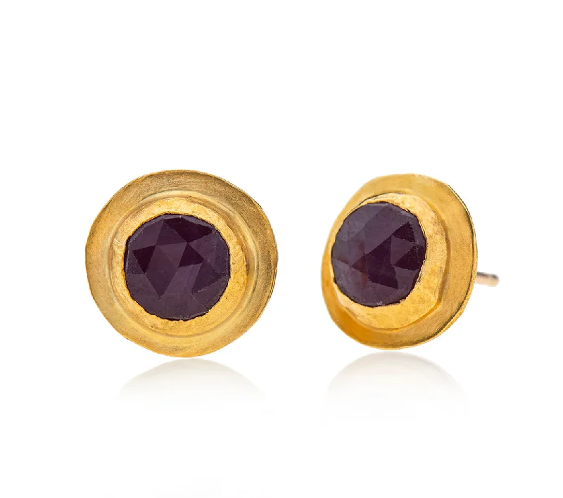 statement earrings for women -Nava Zahavi Ruby Halo Stud Earrings