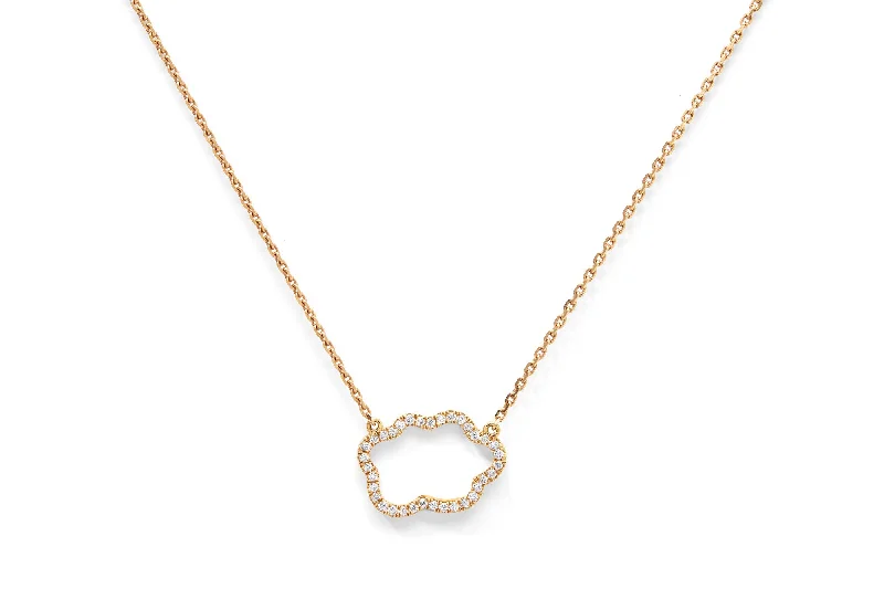 engagement necklaces for women -Golden Cloud 18K Gold Necklace w. Diamonds