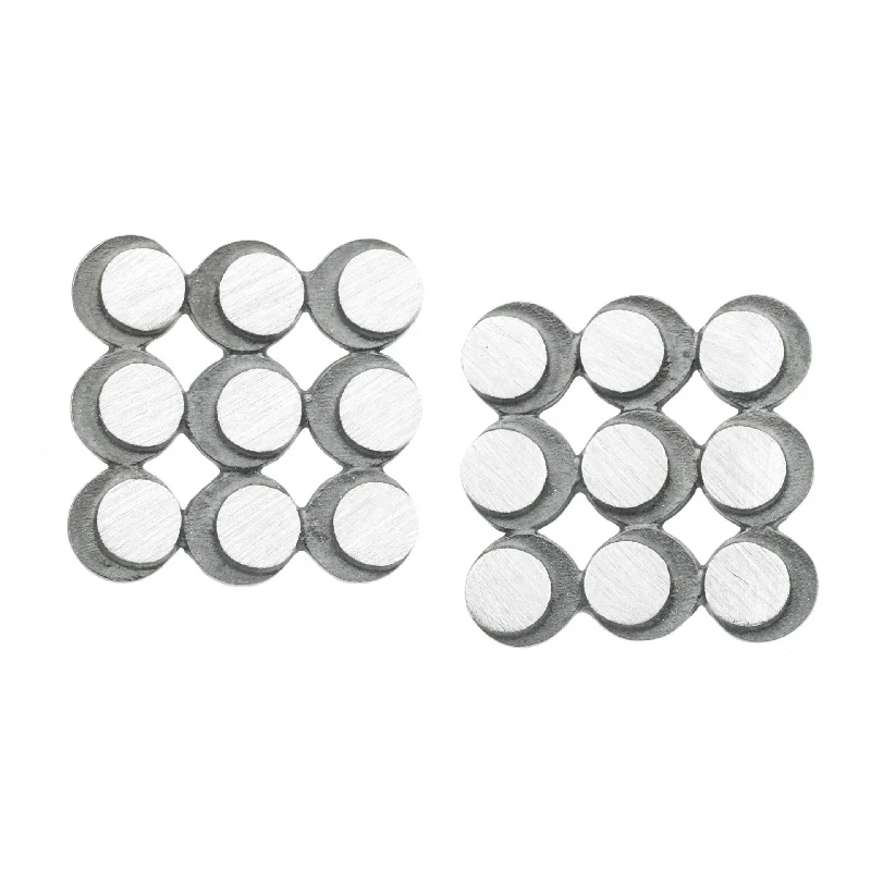 wedding earrings for women -Eclipse 3x3 Circle Grid Earrings