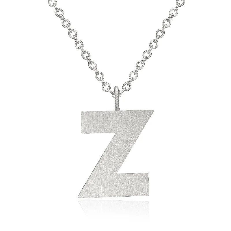 bold necklaces for women -Letter Z Silver Necklace