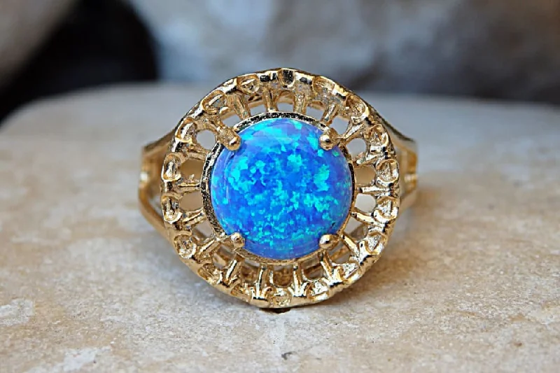 platinum rings for women -Turquoise opal  ring