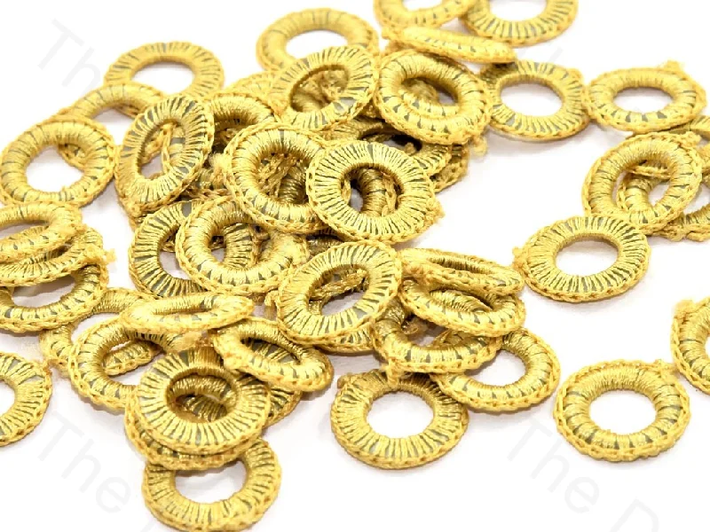 diamond rings for women -Yellow Small Round Crochet Thread Rings