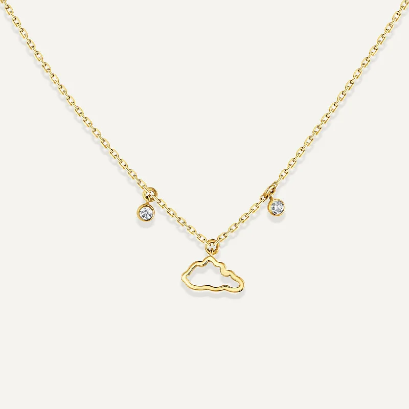 elegant necklaces for women -Allusia Love One 18K Gold Necklace w. Diamonds