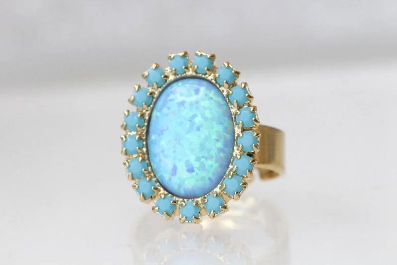 modern engagement rings for women -OPAL RING