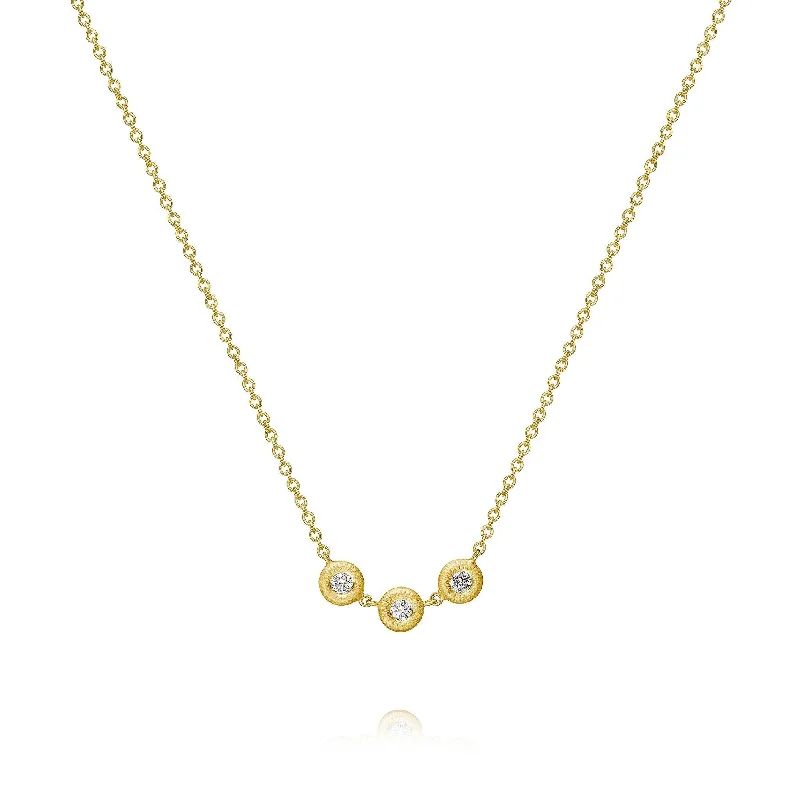 diamond-studded necklaces for women -Glory Trio 18K Gold Necklace w. Diamond