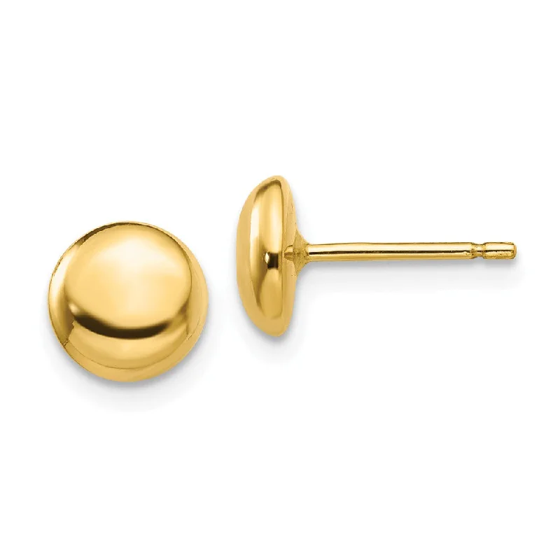 crystal stud earrings for women -6mm Polished Half Ball Post Earrings in 14k Yellow Gold