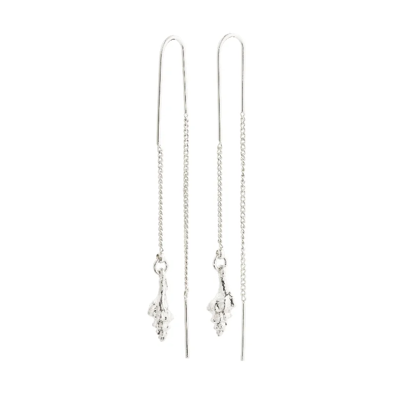 sterling silver earrings for women -SEA chain earrings silver-plated