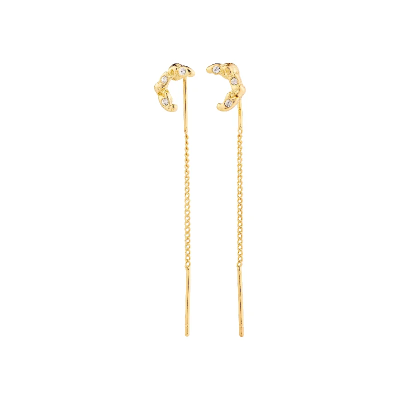 sparkling earrings for women -KORA moon chain earrings gold-plated