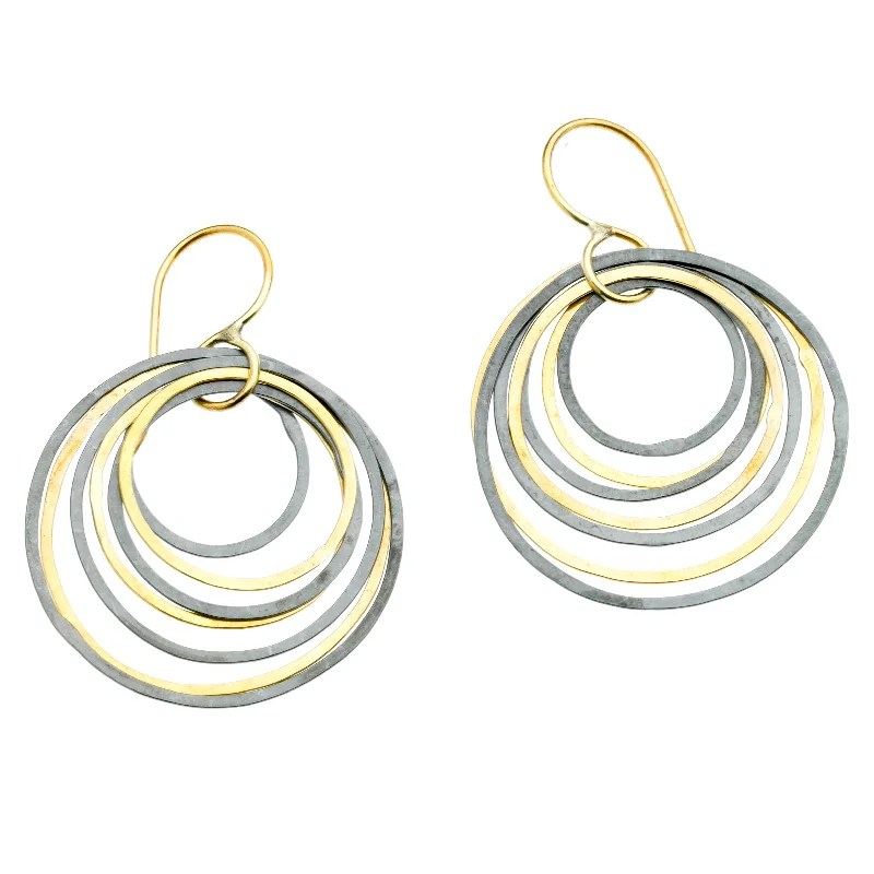 pearl earrings for women -Circle Ripple Earrings