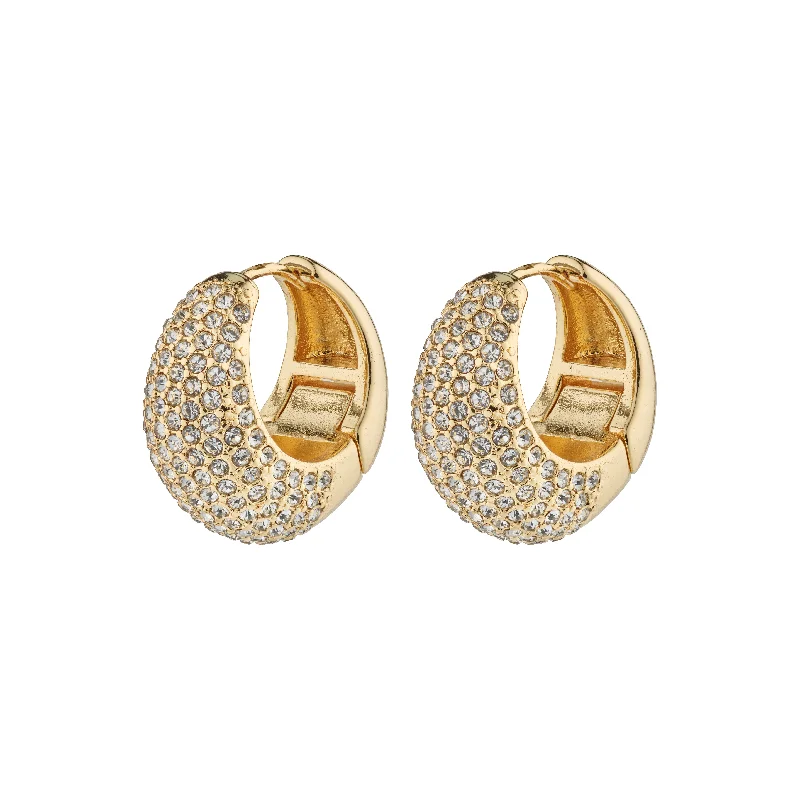 fashion jewelry earrings for women -NAOMI crystal hoops gold-plated