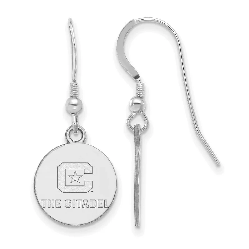 classic hoop earrings for women -Sterling Silver Rhodium Plated The Citadel Small Dangle Earrings