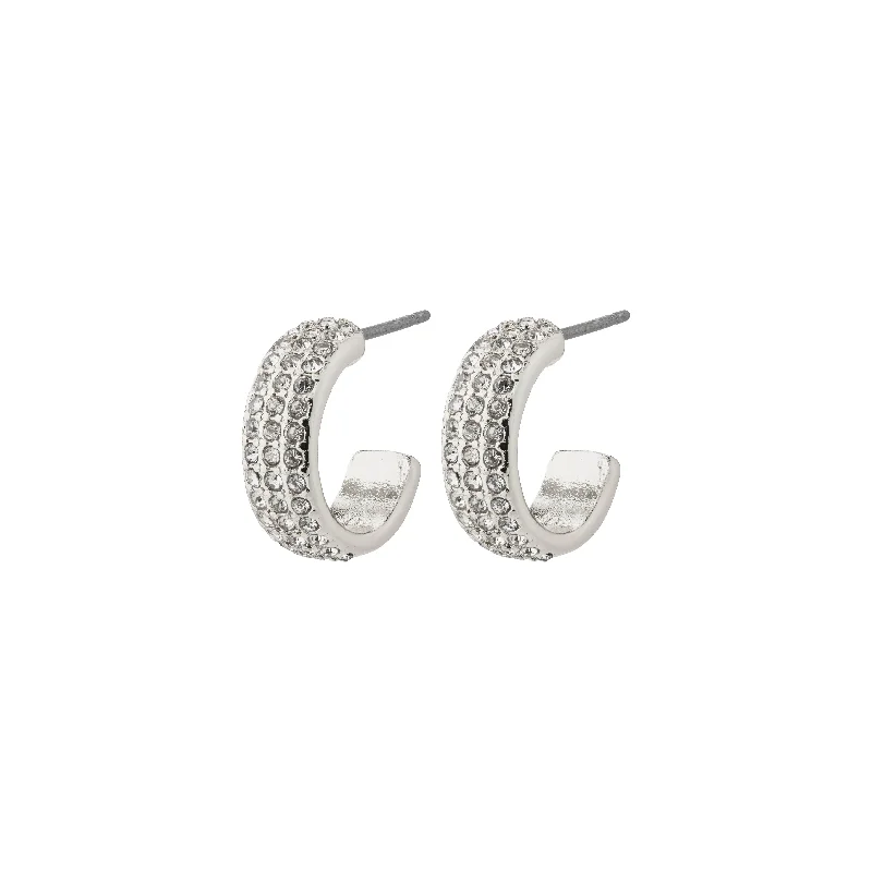 fancy earrings for women -MATYLDA crystal hoop earrings silver-plated