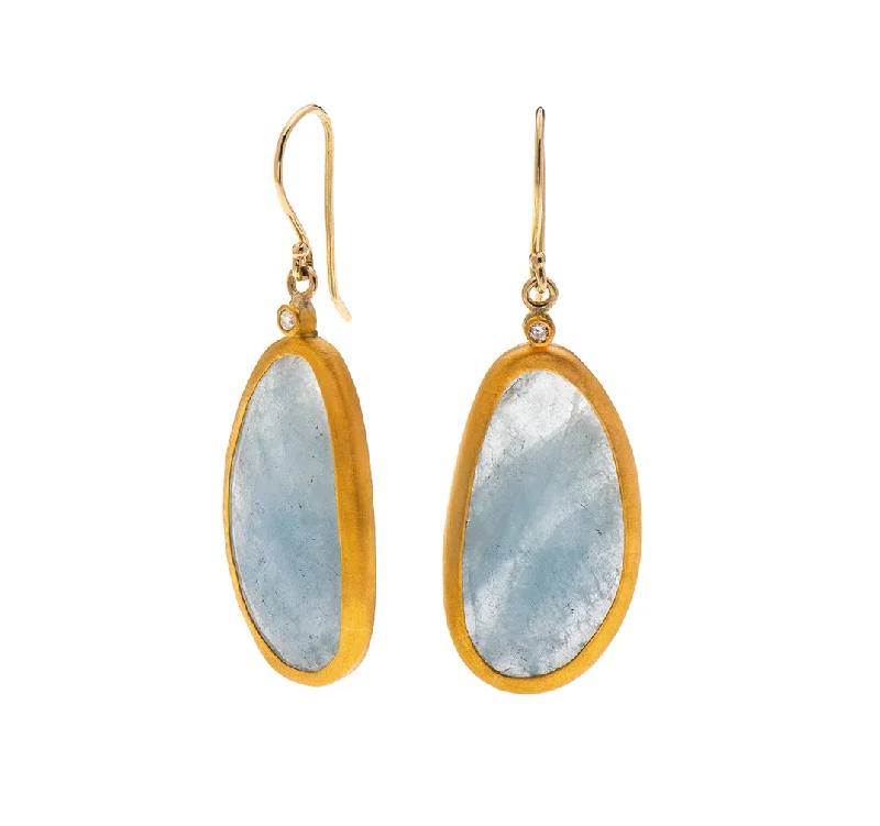 delicate earrings for women -Nava Zahavi Precious Aqua Earrings