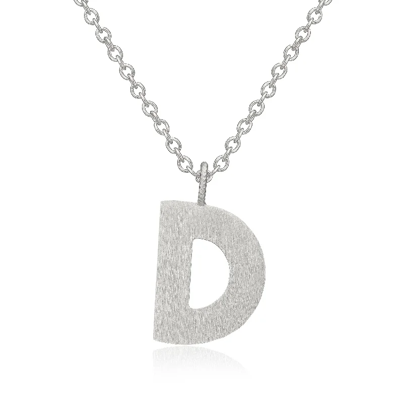 gold diamond necklaces for women -Letter D Silver Necklace