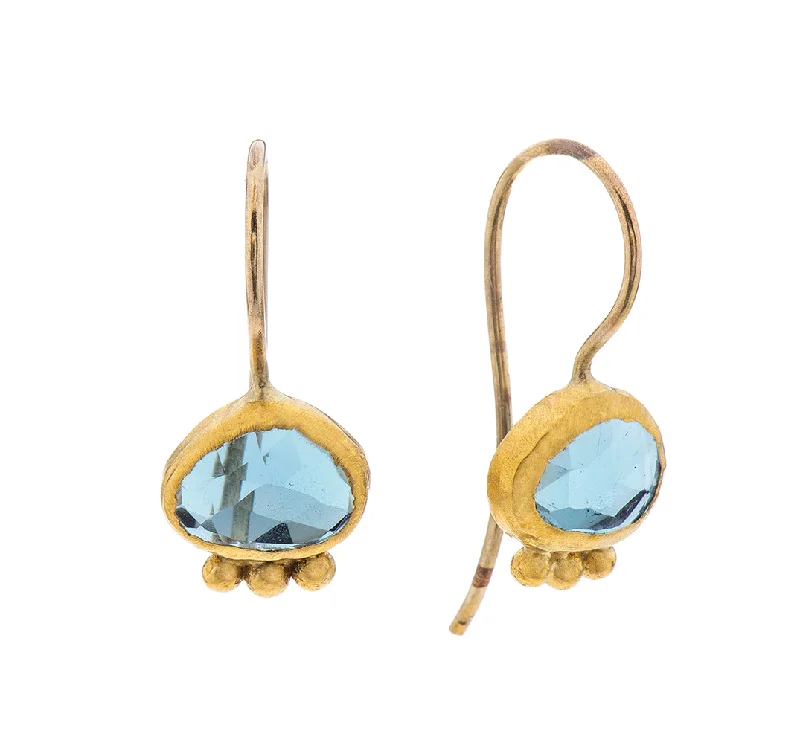 trendy drop earrings for women -Nava Zahavi Blue Shine Earrings