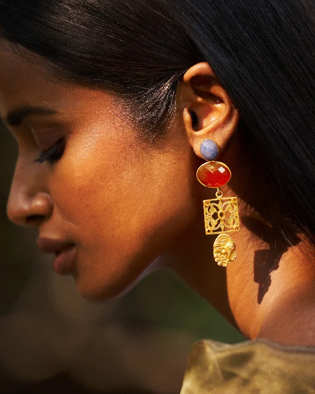 designer earrings for women -Sitara Jali Earrings - Gold