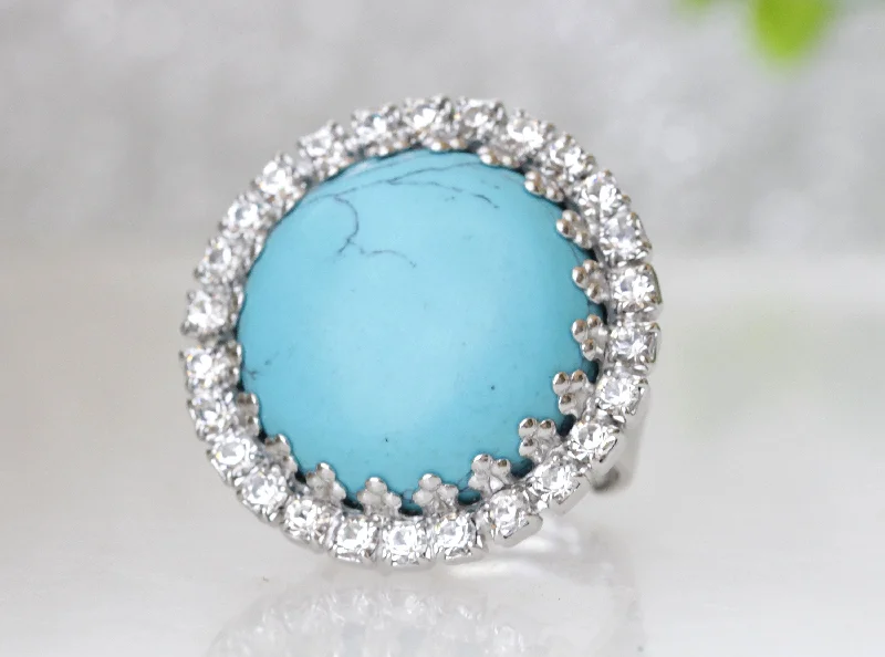 boho rings for women -Turquoise BIG Ring