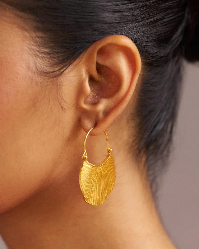 drop stud earrings for women -Pankha Balis - Gold