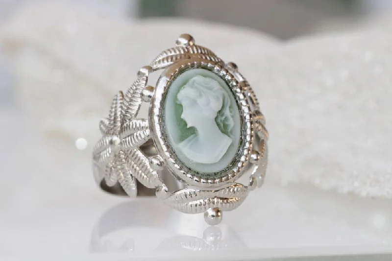 custom wedding bands for women -CAMEO RING