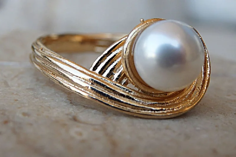 romantic rings for women -Bridal Pearl Ring