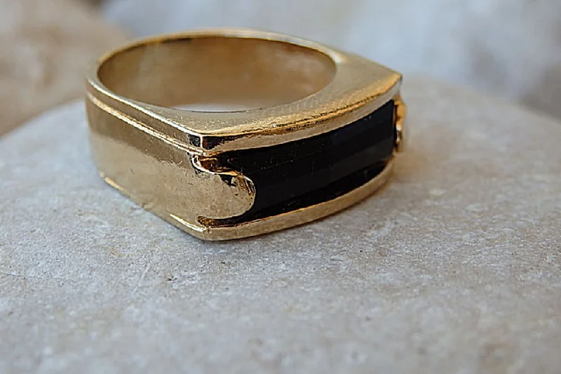 minimalist rings for women -Black Onyx Ring