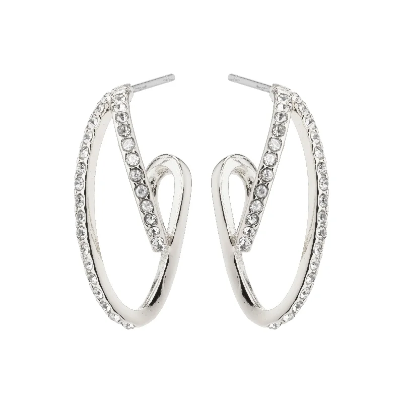 round earrings for women -ETTY crystal earrings silver-plated