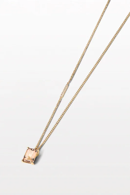 custom birthstone necklaces -Lustre 01 18K Gold Necklace w. Morganite