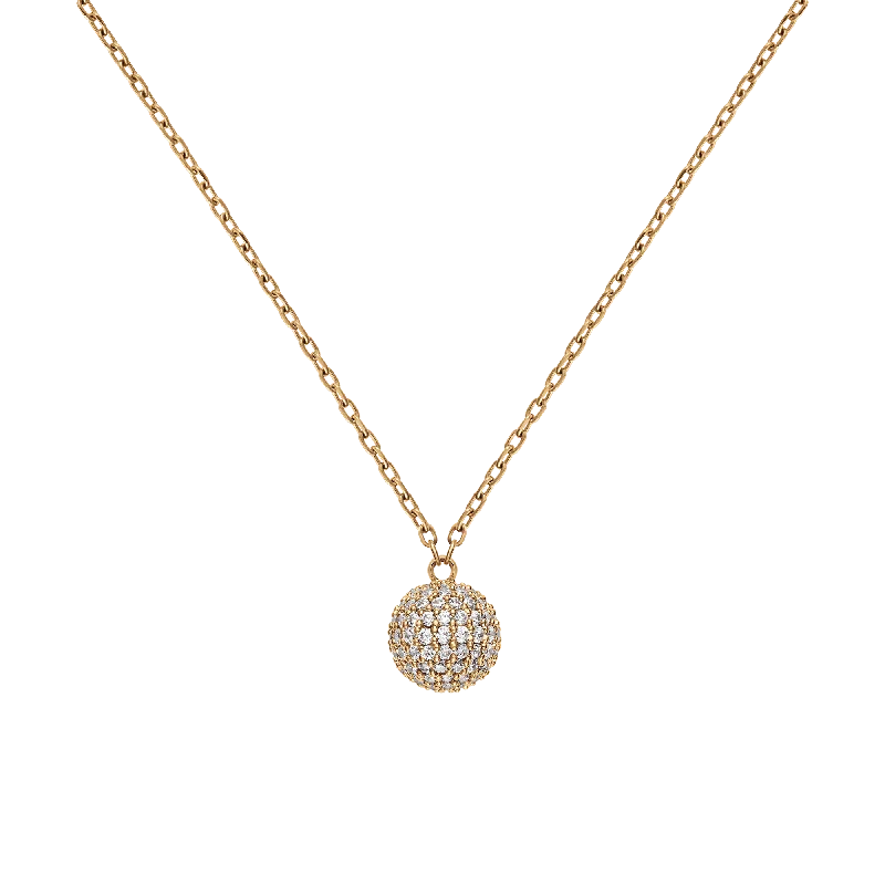 fashion-forward necklaces for women -Pavé Crystal Pendant Necklace Gold