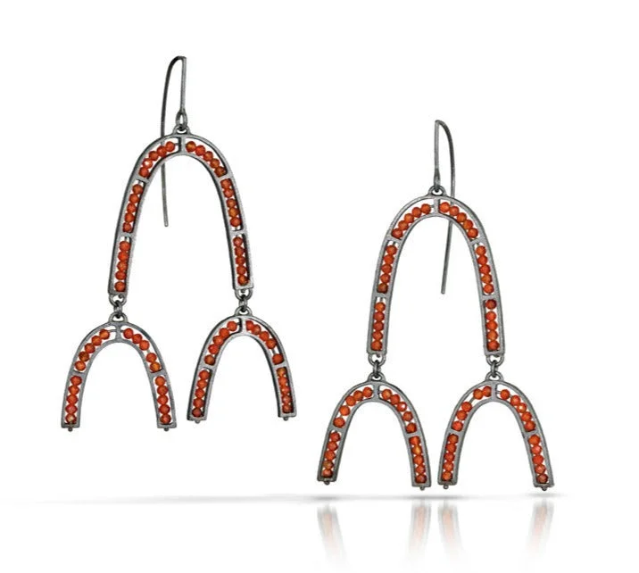 hoop earrings for women -Segment Triple Arch Earrings