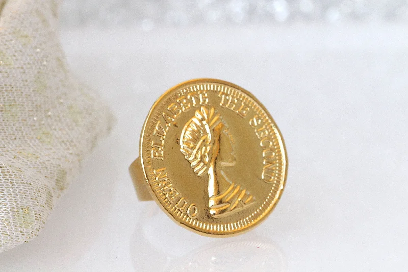 sapphire rings for women -GOLD COIN RING