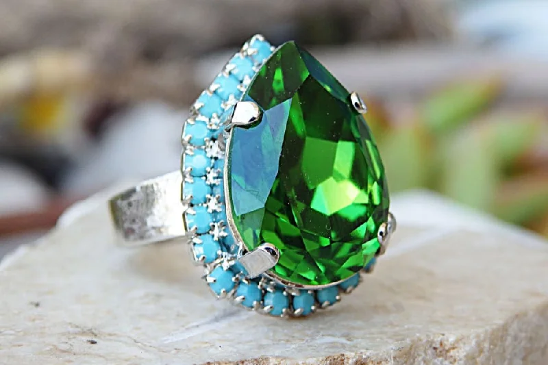 birthstone wedding rings for women -Emerald Rebeka Ring