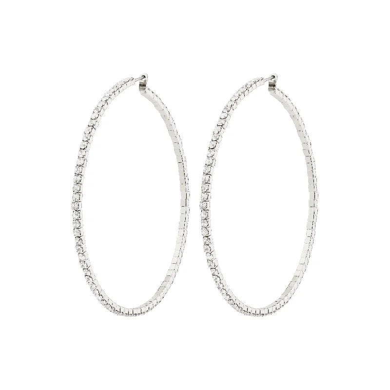 simple gold earrings for women -SIDNEY crystal hoop earrings silver-plated