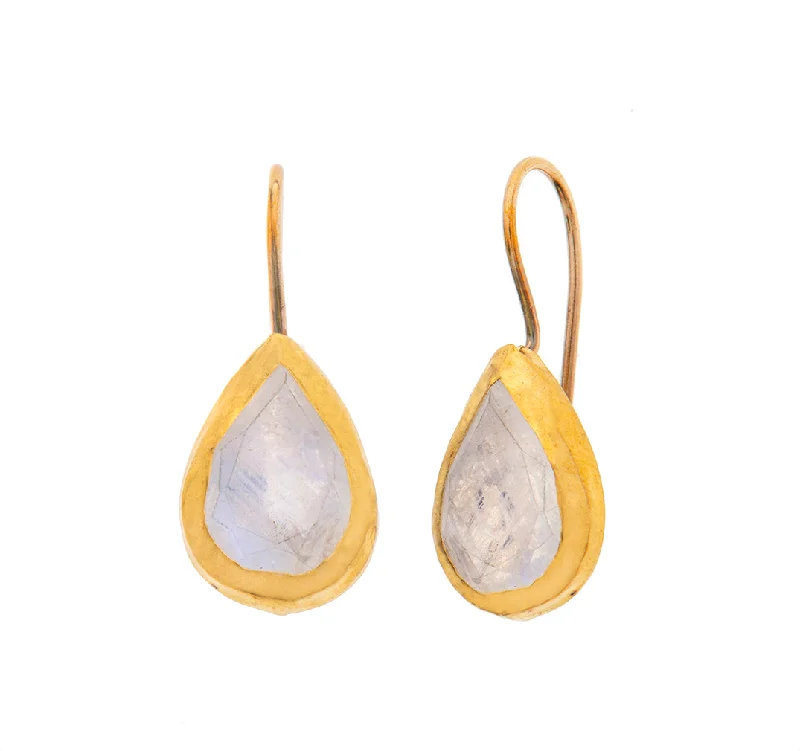 luxury gemstone earrings for women -Nava Zahavi Tiny Moonstone Earrings